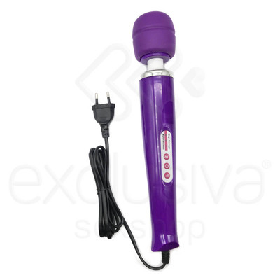 Foto 2 do produto Magic Massager - Massageador Erótico Elétrico com 10 Modos de Vibração e Controle de Intensidade - 31 x 5,6 cm | Cor: Roxo