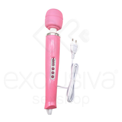 Foto 2 do produto Magic Massager - Massageador Erótico Elétrico com 10 Modos de Vibração e Controle de Intensidade - 31 x 5,6 cm | Cor: Rosa