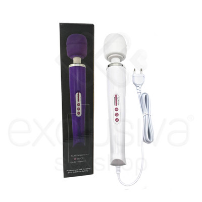 Foto 1 do produto Magic Massager - Massageador Erótico Elétrico com 10 Modos de Vibração e Controle de Intensidade - 31 x 5,6 cm | Cor: Branco