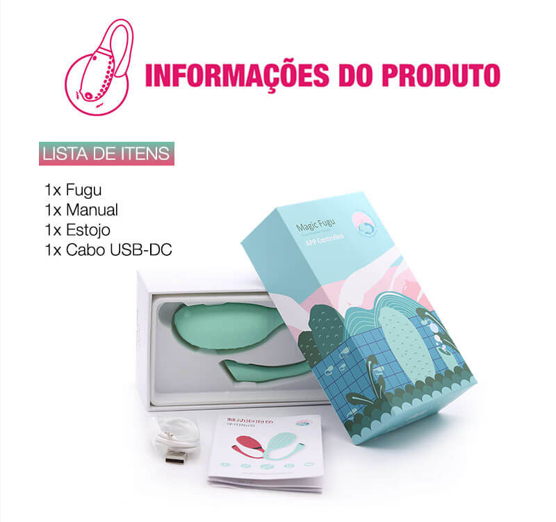 Estimulador de Ponto G e Clítoris Recarregável em Silicone com Controle Via App e 7 Modos de Vibração Magic Motion Fugu - 11,3 x 3,5 cm | Disponível em 2 Cores - 5