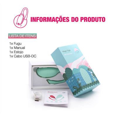 Foto 5 do produto Estimulador de Ponto G e Clítoris Recarregável em Silicone com Controle Via App e 7 Modos de Vibração Magic Motion Fugu - 11,3 x 3,5 cm | Disponível em 2 Cores