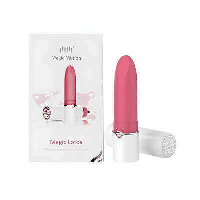 Vibrador em Silicone Recarregável com Forma de Batom, Vibração Multivelocidade e Aplicativo - Magic Motion Lotos | 10 x 2,1 cm