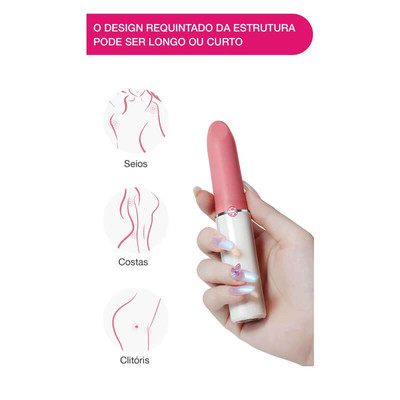 Foto 5 do produto Vibrador em Silicone Recarregável com Forma de Batom, Vibração Multivelocidade e Aplicativo - Magic Motion Lotos | 10 x 2,1 cm