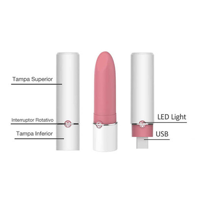 Foto 4 do produto Vibrador em Silicone Recarregável com Forma de Batom, Vibração Multivelocidade e Aplicativo - Magic Motion Lotos | 10 x 2,1 cm