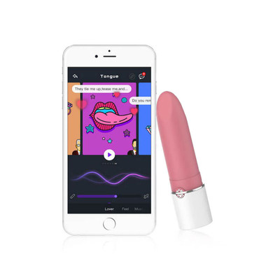 Vibrador em Silicone Recarregável com Forma de Batom, Vibração Multivelocidade e Aplicativo - Magic Motion Lotos | 10 x 2,1 cm