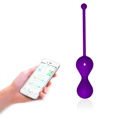 Peso para Pompoar em Silicone com 4 Modos de Vibração, Recarregável e App Control - Magic Motion Smart Kegel Balls Master | 8,1 x 3 cm