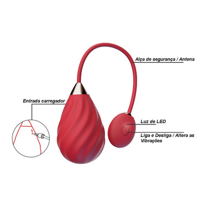 Foto 4 do produto Cápsula Vibratória Recarregável em Silicone Soft Touch com 10 Modos de Vibração e Aplicativo - Magic Motion Sundae | 5,8 x 3,4 cm