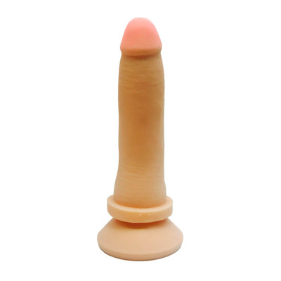 Magic Sexy - Pênis Realístico em Cyberskin Liso com Glande Definida, Base Achatada e Ventosa - 16,5 x 3,5 cm