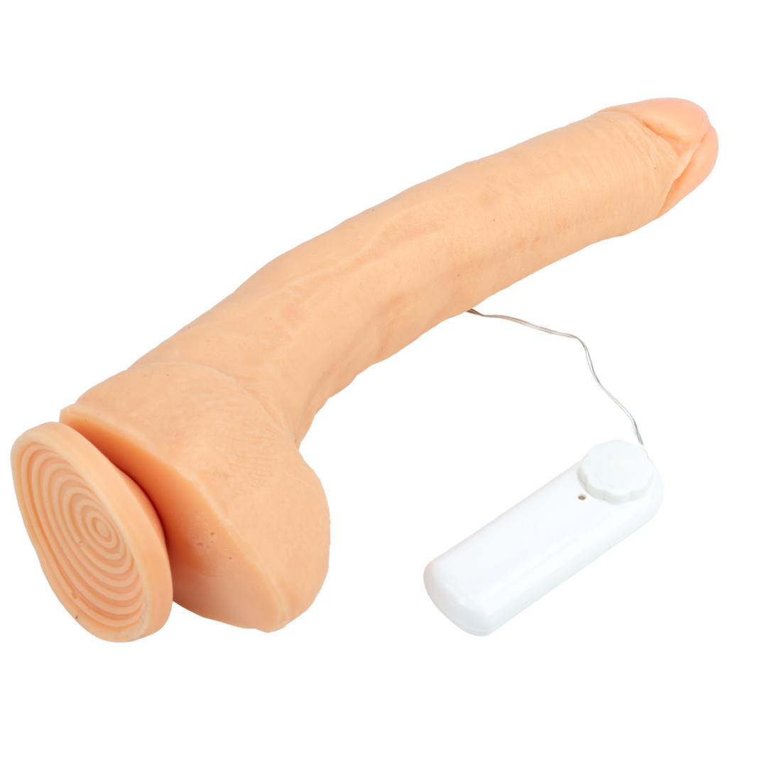 Prótese em Formato de Pênis com Saliências, Escroto, Ventosa e Multivelocidade - 25,5 x 5 cm | Magic Sexy - 2