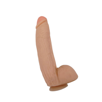 Foto 2 do produto Prótese Peniana Gigante em Formato de Pênis Curvo com Glande Definida,  Veias Salientes, Escroto e Ventosa - Magic Sexy | 22 x 5,5 cm