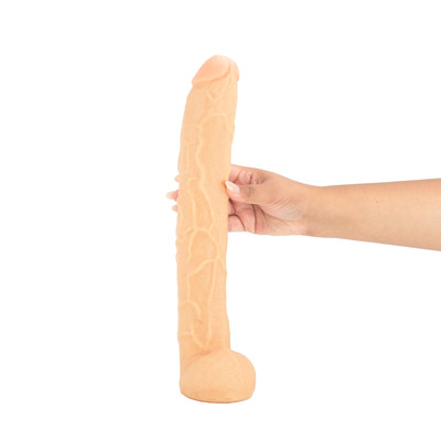 Prótese Gigante em Formato de Pênis com Veias, Escroto e Glande - Magic Sexy | 34 x 5,6 cm