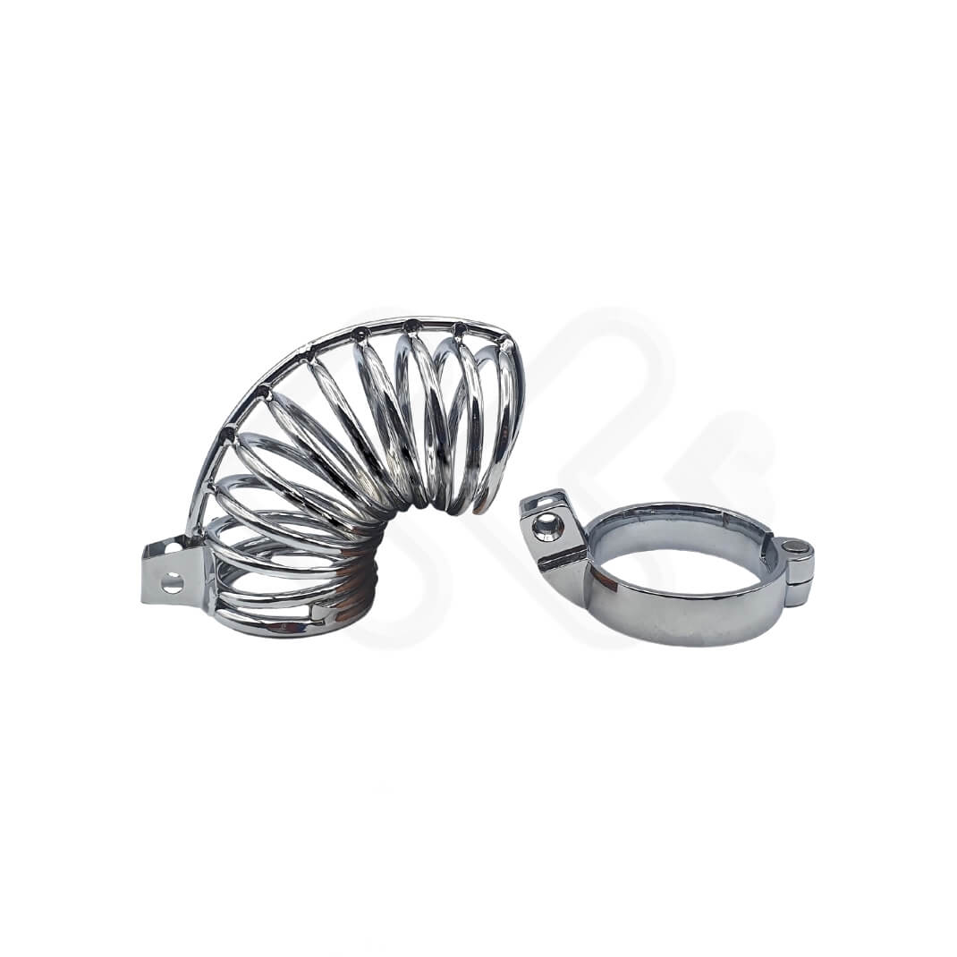 Cinto de Castidade Masculino em Aço com Anel para Escroto Removível - Male Chastity Device - 11,9 x 5,3 cm - 3