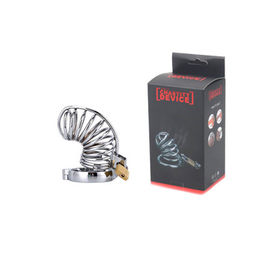 Cinto de Castidade Masculino em Aço com Anel para Escroto Removível - Male Chastity Device - 11,9 x 5,3 cm
