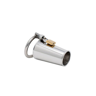Foto 2 do produto Cinto de Castidade Masculino em Forma de Funil com Abertura na Ponta - Male Chastity Device - 7,8 x 3 cm
