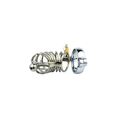 Foto 2 do produto Cinto de Castidade Masculino Vazado com Penetrador de Uretra - Male Chastity Device | 11,5 x 3,3 cm