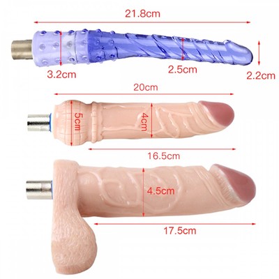 Foto 9 do produto Máquina do Sexo Bivolt com Multivelocidade, 2 Próteses Penianas, Plug Anal em Jelly e Ventosa - Crazy Lion | 25 x 6,7 cm | Disponível em 2 Cores
