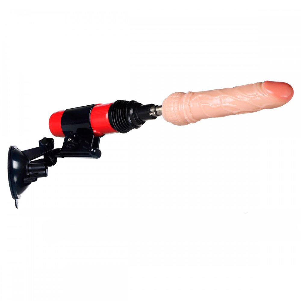 Máquina do Sexo Bivolt com Multivelocidade, 2 Próteses Penianas, Plug Anal em Jelly e Ventosa - Crazy Lion | 25 x 6,7 cm | Disponível em 2 Cores - 2