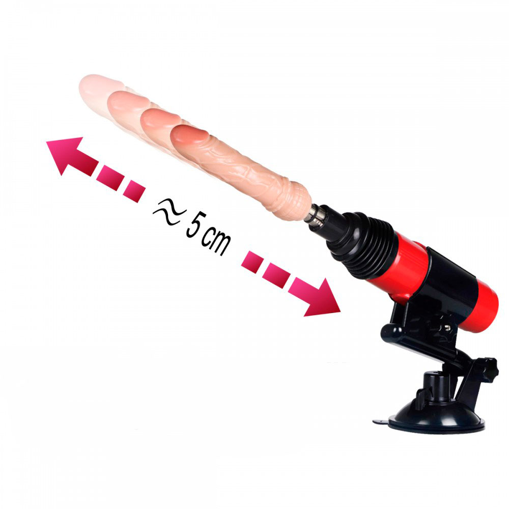 Máquina do Sexo Bivolt com Multivelocidade, 2 Próteses Penianas, Plug Anal em Jelly e Ventosa - Crazy Lion | 25 x 6,7 cm | Disponível em 2 Cores - 3