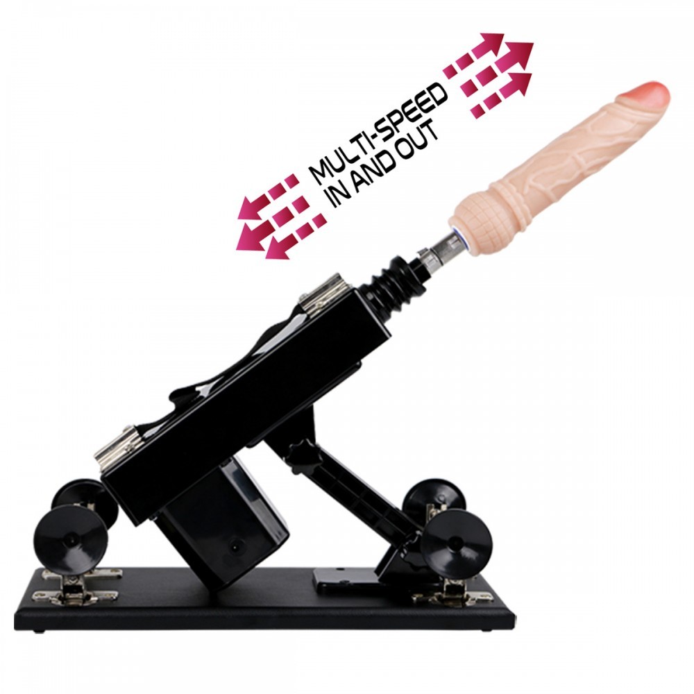 Máquina do Sexo Bivolt com Multivelocidade, 2 Próteses Penianas, Plug Anal em Jelly e Ventosas - Powerful Driving | 37 x 15 cm | Disponível em 2 Cores - 12