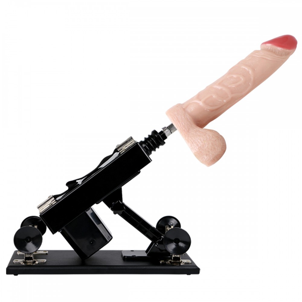Máquina do Sexo Bivolt com Multivelocidade, 2 Próteses Penianas, Plug Anal em Jelly e Ventosas - Powerful Driving | 37 x 15 cm | Disponível em 2 Cores - 14