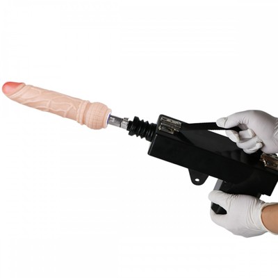 Máquina do Sexo Bivolt com Multivelocidade, 2 Próteses Penianas, Plug Anal em Jelly e Ventosas - Powerful Driving | 37 x 15 cm | Disponível em 2 Cores