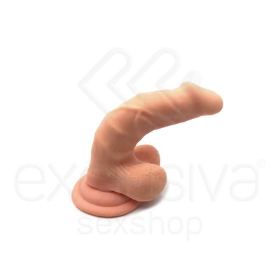 Foto 4 do produto Mars Dildo - Pênis Realístico Vertebrado em Cyberskin com Glande Definida, Veias, Escroto e Ventosa - 13,4 x 3,3 cm