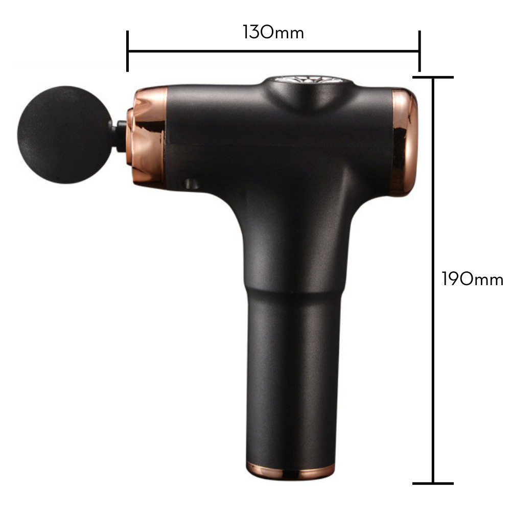 Massageador Corporal Pistola com 4 Ponteiras Estimuladoras Removíveis, 6 Níveis de Intensidade e Recarregável - Fascial Gun - 4