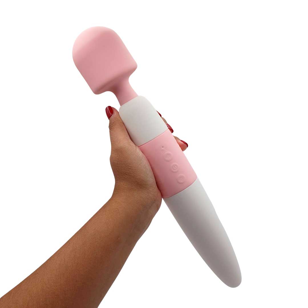 Massageador Corporal Recarregável  2 em 1 com Estimulador Ponto G e 10 Modos de Vibração - Super Love Av Wand - 8