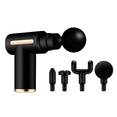 Foto 2 do produto Massageador Corporal Recarregável com 4 Ponteiras Removíveis e 6 Modos de Vibração - Massage Gun | 13 x 13 x 5,2 cm