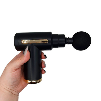 Massageador Corporal Recarregável com 4 Ponteiras Removíveis e 6 Modos de Vibração - Massage Gun | 13 x 13 x 5,2 cm