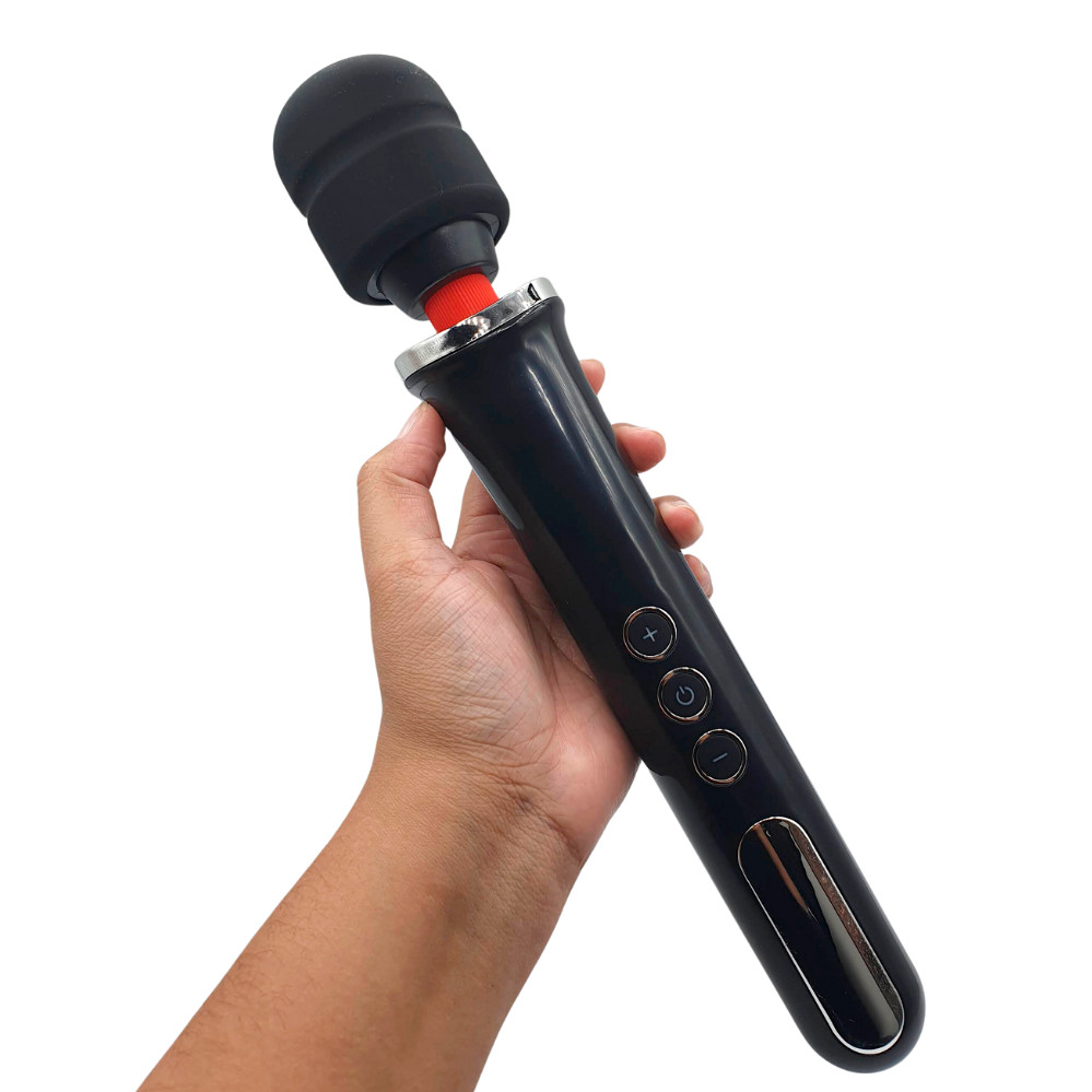 Massageador Recarregável em Silicone com Cabeça Flexível, 10 Modos de Vibração e 5 Modos de Intensidade - Manfly | 33 x 5,6 cm | Disponível em 3 Cores - 8