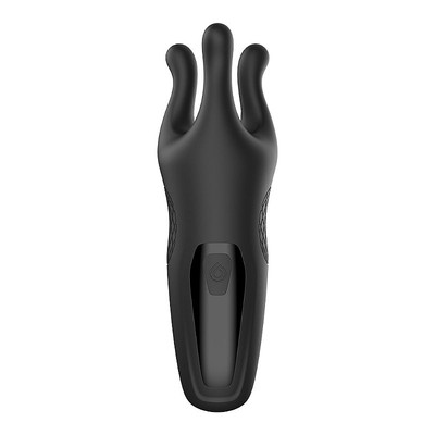 Foto 2 do produto Massageador de Glande e Escroto em Silicone com 9 Modos de Vibração, Carregamento via Cabo USB - S-hande Trident | 4,5 x 3,1 cm