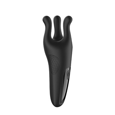 Foto 4 do produto Massageador de Glande e Escroto em Silicone com 9 Modos de Vibração, Carregamento via Cabo USB - S-hande Trident | 4,5 x 3,1 cm