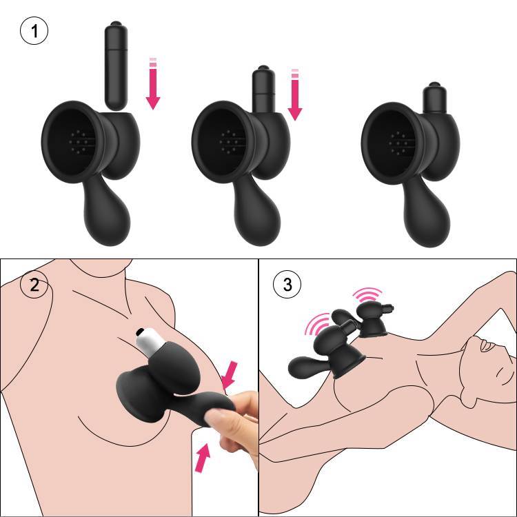 Massageador de Mamilos Duplo em Silicone com 2 Cápsulas Vibratórias e Suçcão Manual - Pleasure Dreams - 5