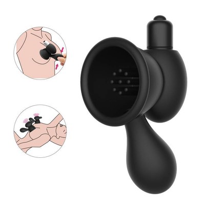 Foto 2 do produto Massageador de Mamilos Duplo em Silicone com 2 Cápsulas Vibratórias e Suçcão Manual - Pleasure Dreams