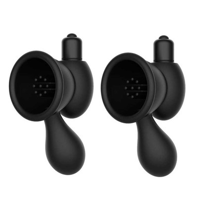 Massageador de Mamilos Duplo em Silicone com 2 Cápsulas Vibratórias e Suçcão Manual - Pleasure Dreams