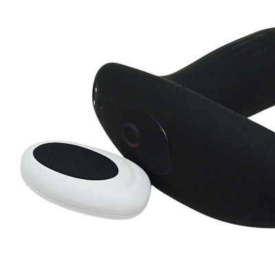 Foto 2 do produto Massageador de Próstata e Estimulador de Períneo em Silicone com 7 Modos de Vibração, Movimentos de Rotação e Controle Remoto - 13,5 x 3,5 cm