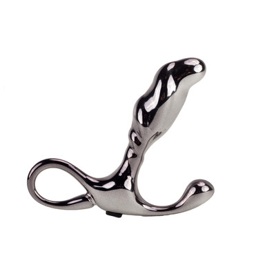 Massageador de Próstata em Metal com Formato Ergonômico e Alça de Segurança - Hard | 6,5 x 1,9 cm | Disponível em 3 Cores