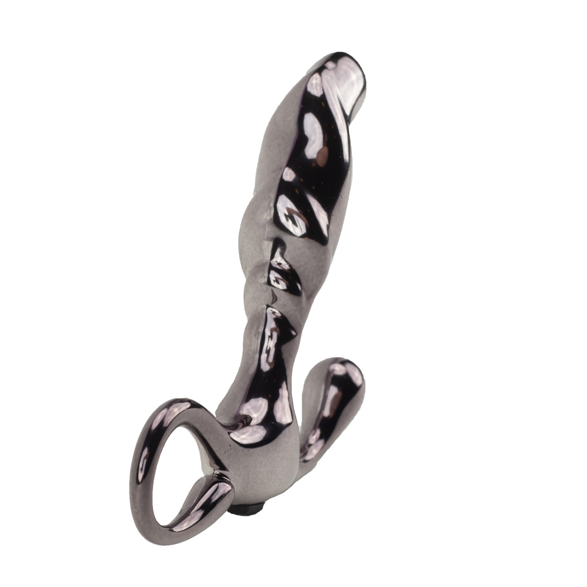 Massageador de Próstata em Metal com Formato Ergonômico e Alça de Segurança - Hard | 6,5 x 1,9 cm | Disponível em 3 Cores - 3