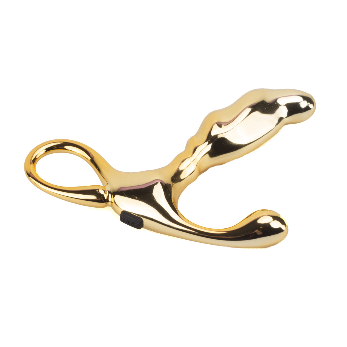 Massageador de Próstata em Metal com Formato Ergonômico e Alça de Segurança - Hard - 6,5 x 1,9 cm | Cor: Dourado - 2