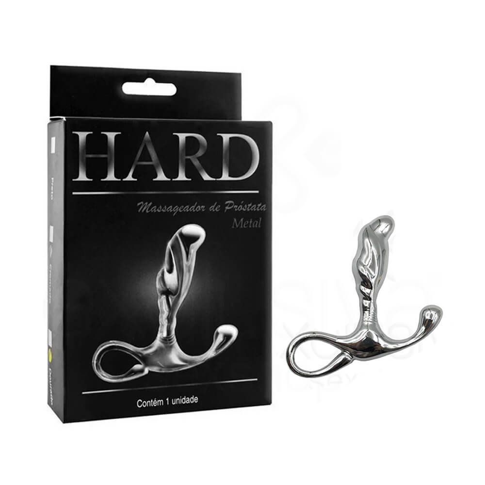 Massageador de Próstata em Metal com Formato Ergonômico e Alça de Segurança - Hard | 6,5 x 1,9 cm | Disponível em 3 Cores - 6