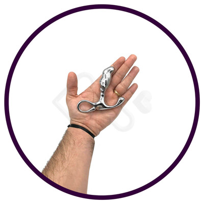 Massageador de Próstata em Metal com Formato Ergonômico e Alça de Segurança - Hard | 6,5 x 1,9 cm | Disponível em 3 Cores