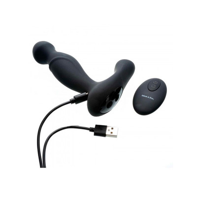 Massageador de Próstata e Períneo com Formato Ergonômico, 10 Modos de Vibração, Função Rotação e Controle Remoto Sem Fio - Adam & Eve Adam's Rotating P-Spot Massager | 11 x 3,2 cm