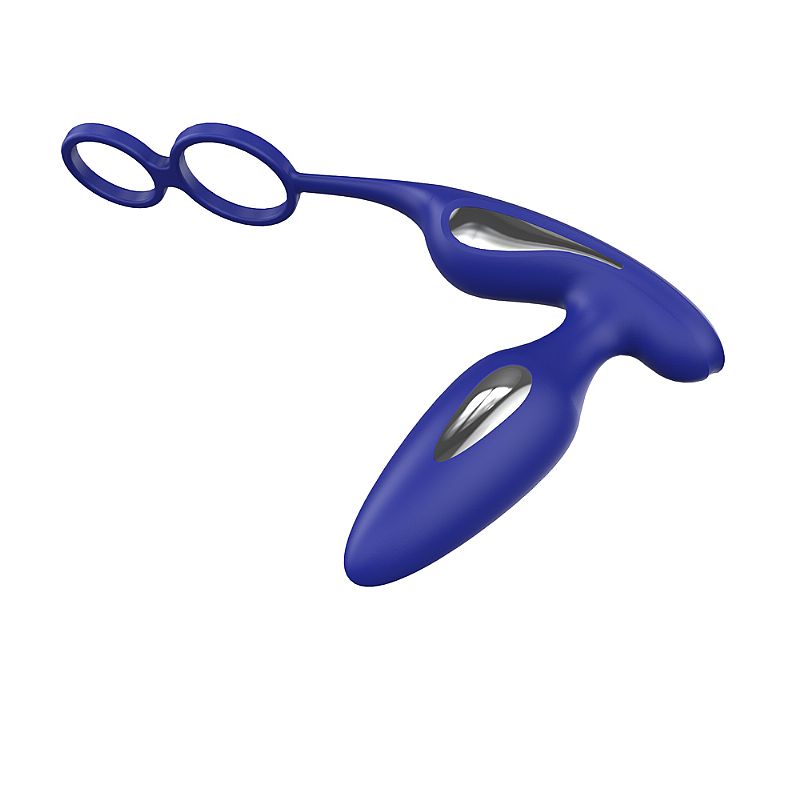 Massageador de Próstata e Períneo Recarregável com Anel Duplo, 9 Modos de Vibração, Função Choque e Controle Remoto Sem Fio - S-Hande Lightning-RCT | Disponível em 2 Cores - 2