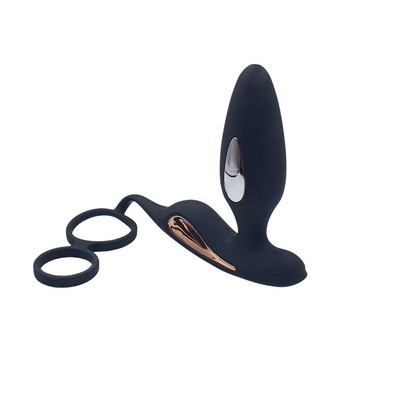 Foto 5 do produto Massageador de Próstata e Períneo Recarregável com Anel Duplo, 9 Modos de Vibração, Função Choque e Controle Remoto Sem Fio - S-Hande Lightning-RCT | Disponível em 2 Cores