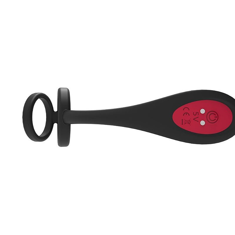 Massageador de Próstata Recarregável, Feito em Silicone com Anel Duplo e 9 Modos de Vibração - S-Hande Lanco | 10,5 x 2,9 cm - 2