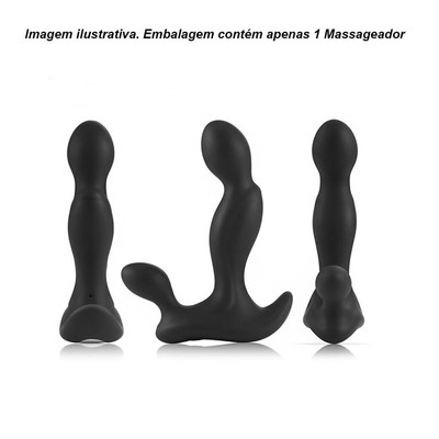 Foto 3 do produto Massageador de Próstata e Períneo Recarregável em Silicone com 7 Modos de Vibração - 9 x 2,6 cm