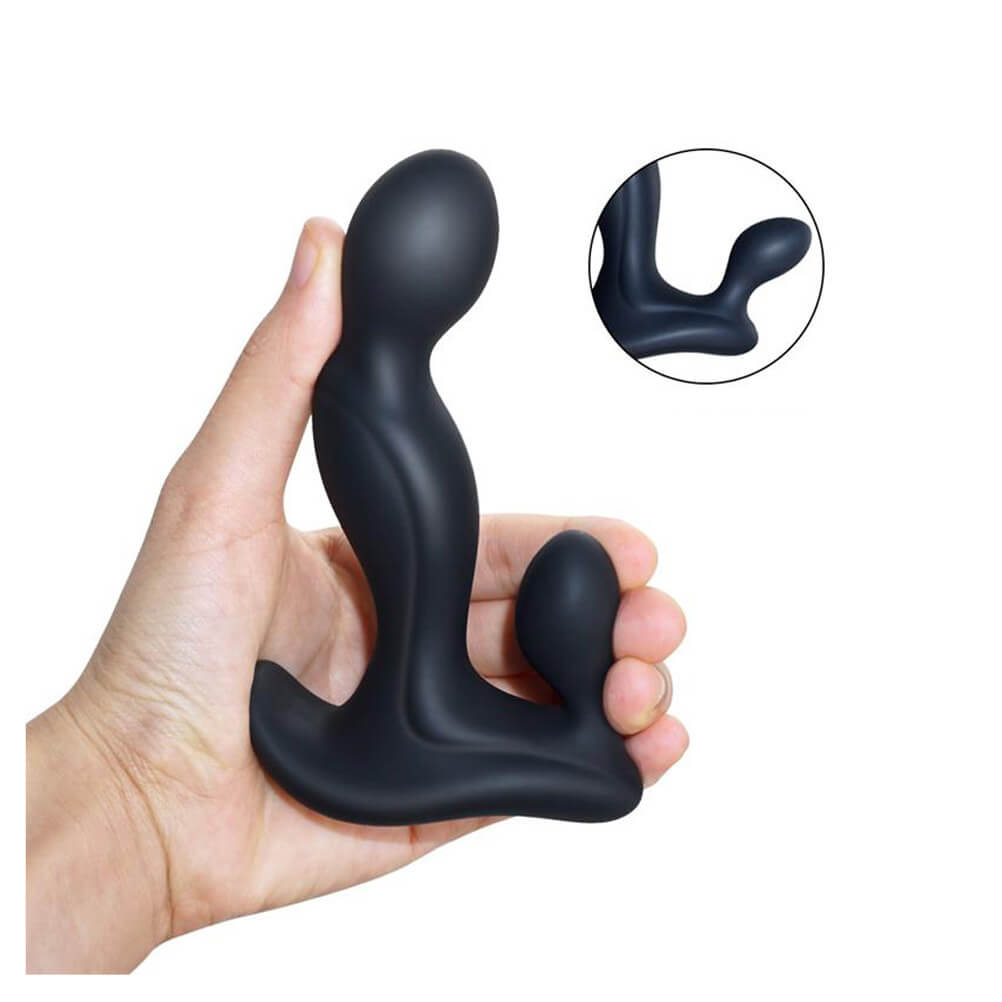 Massageador de Próstata e Períneo Recarregável em Silicone com 7 Modos de Vibração - 9 x 2,6 cm - 8