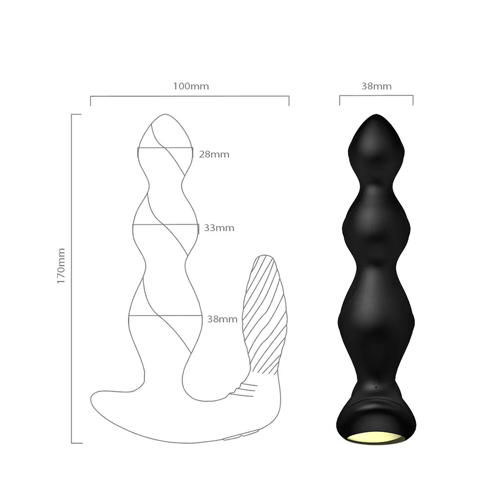 Massageador de Próstata e Períneo Recarregável com Triplo Motor, 9 Modos de Vibração e Controle Wireless - Maxfum| 14,5 x 3,8 cm - 3