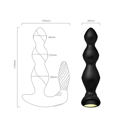 Foto 3 do produto Massageador de Próstata e Períneo Recarregável com Triplo Motor, 9 Modos de Vibração e Controle Wireless - Maxfum| 14,5 x 3,8 cm